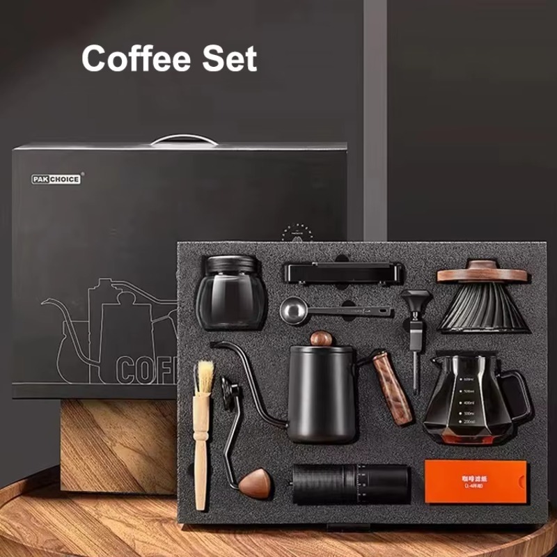 Pour Over Kettle - 10pcs Set Kopi Perjalanan, Penggiling Kopi