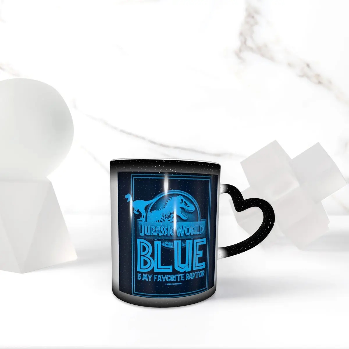 Coffee Tea World - Jurassic World - Mug Raptor Biru