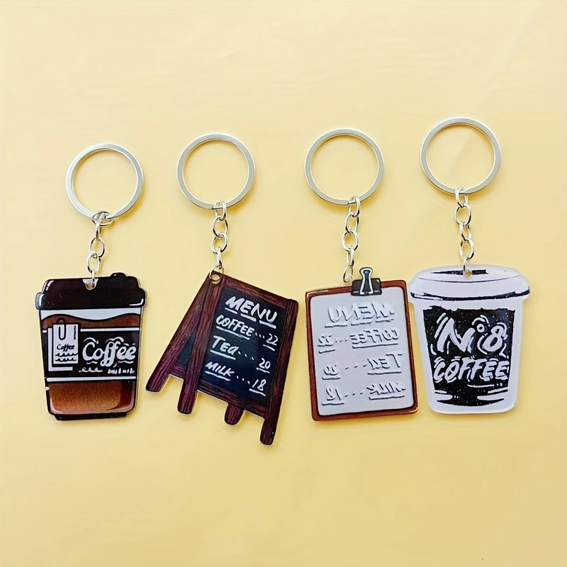 Coffee & Tea Garden Lincoln Menu - 8 buah gantungan kunci cangkir kopi