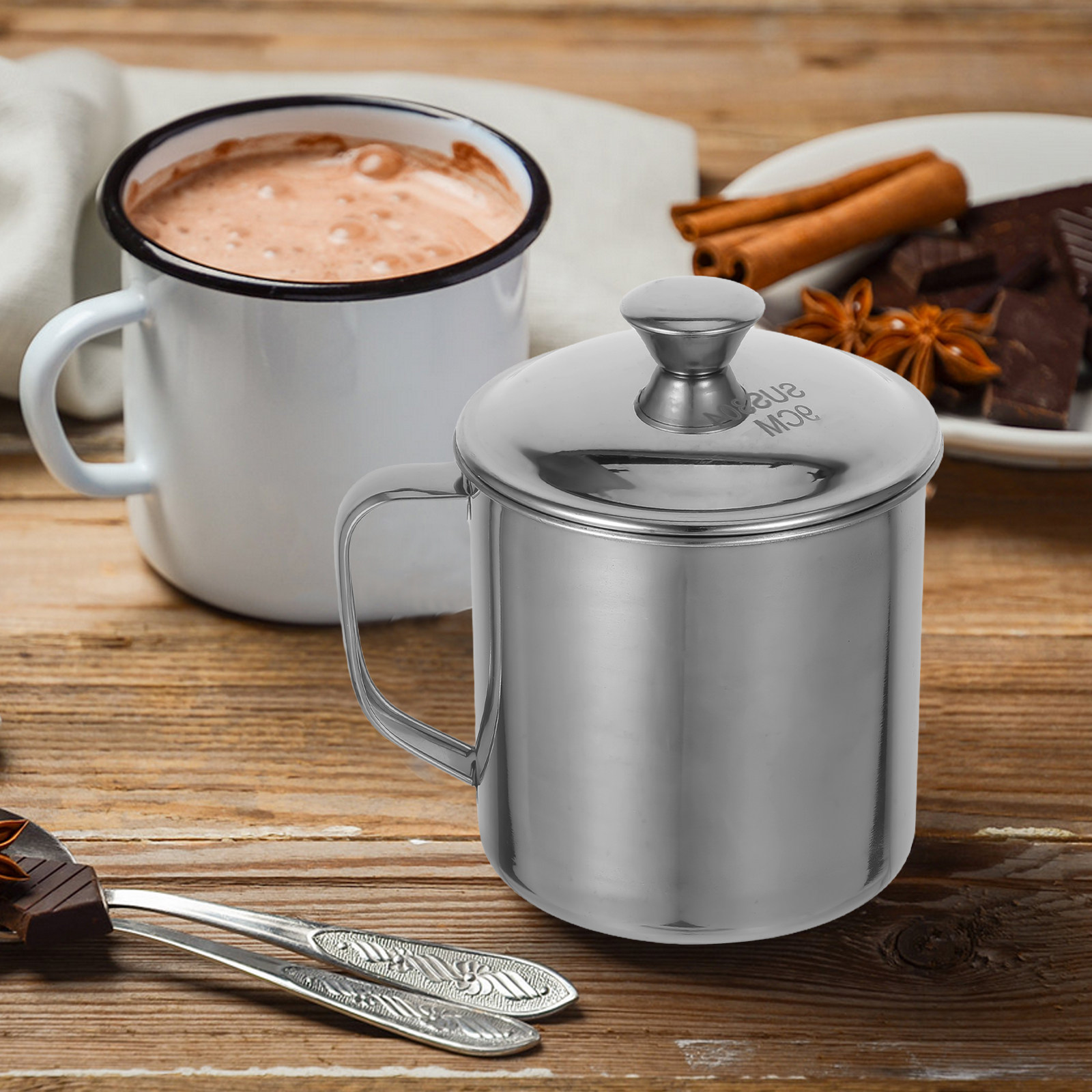 Cangkir Stainless Steel Berlap - Coffee Tea & Hot Chocolate ulasan dan harga