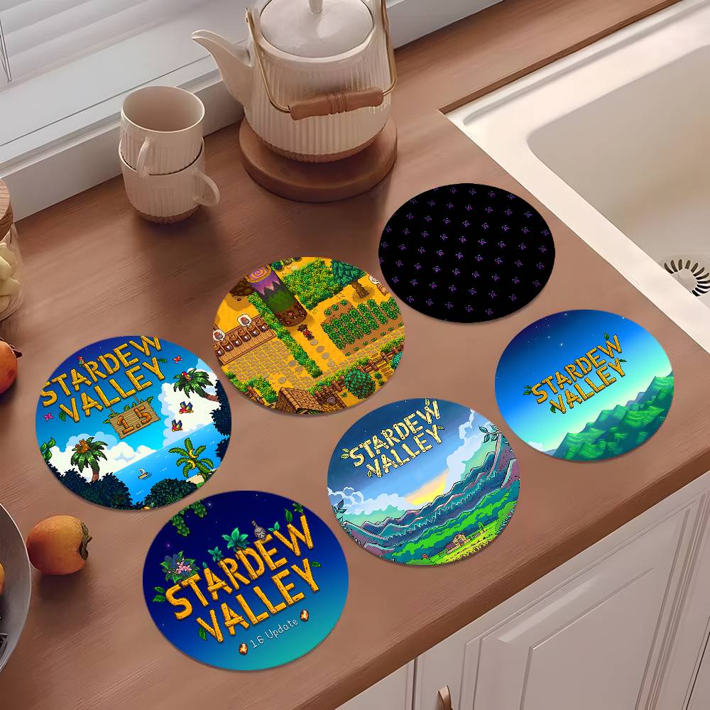 S-Stardew Valley Coasters Kayu - Valley Tea And Coffee ulasan dan harga