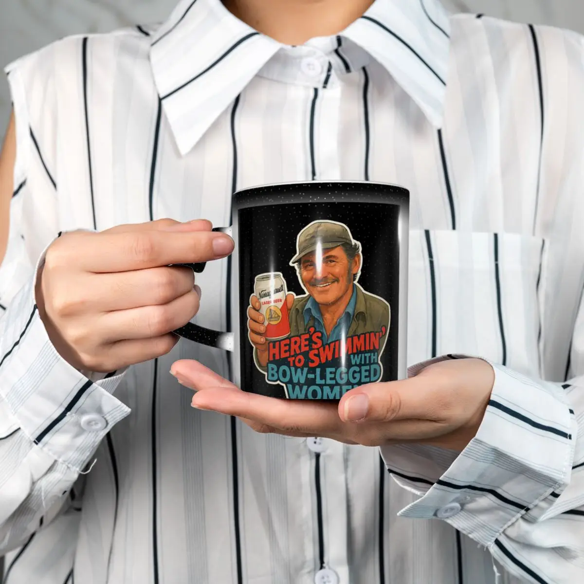 Heres To Swimmin Quint Jaws Mo - Coffee And Tea Quotes Funny ulasan dan harga